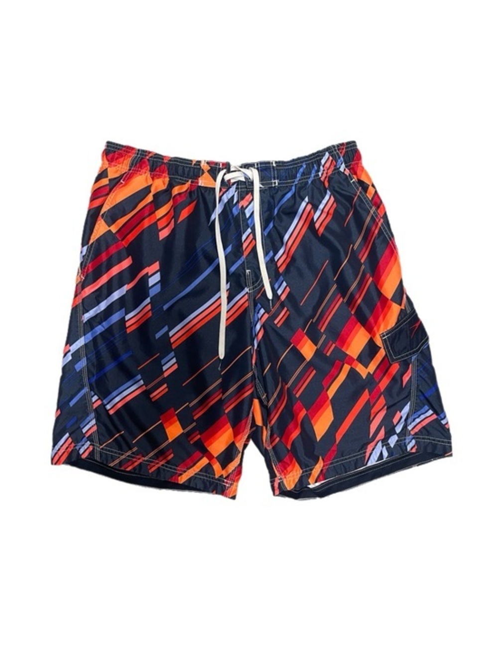 Vintage Retro Print Speedo Cargo Swim Trunks